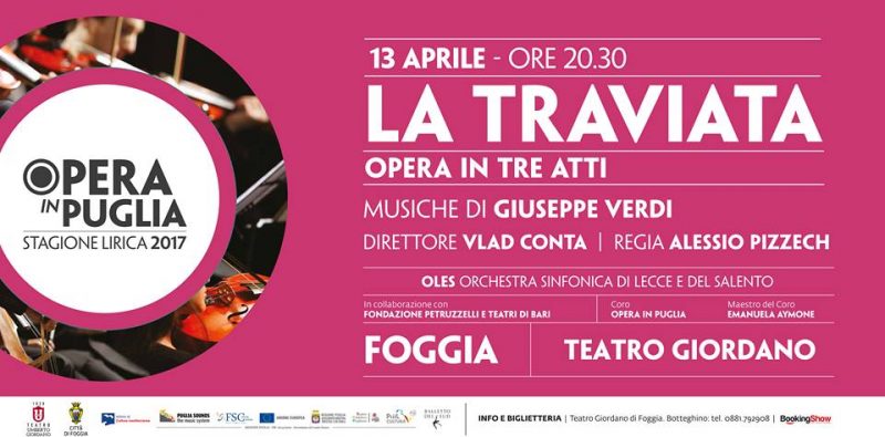 FOGGIA: la TRAVIATA, giovedì 13 aprile 2017 ore 20:30