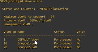 Show vlans