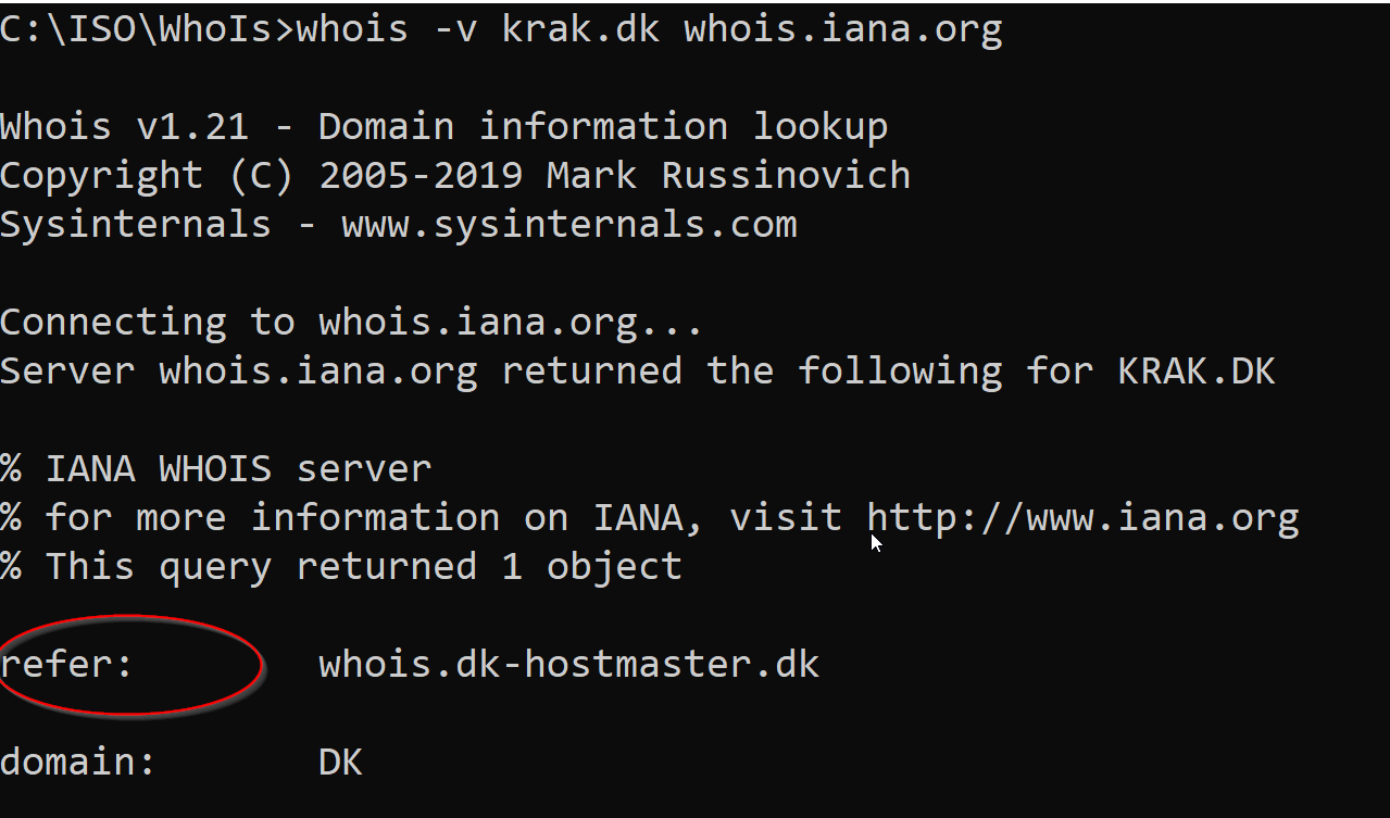 DNS whois refer dk - it made easy