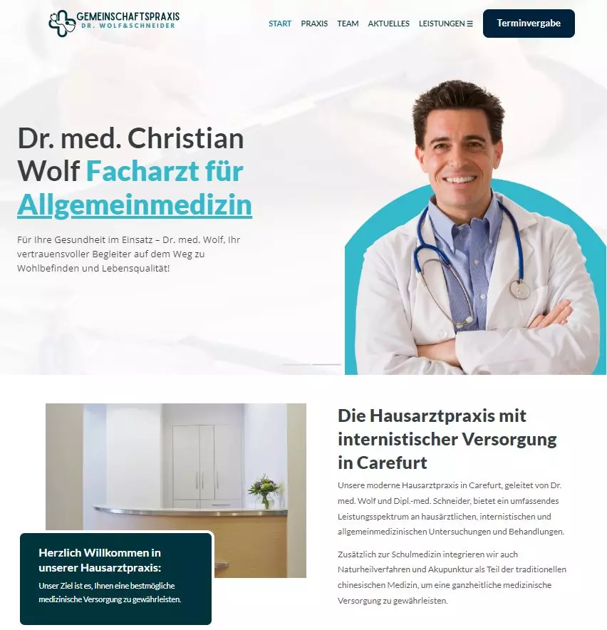 Arzt-Webseite - Erstes Beispiel für eine Praxis-Homepage