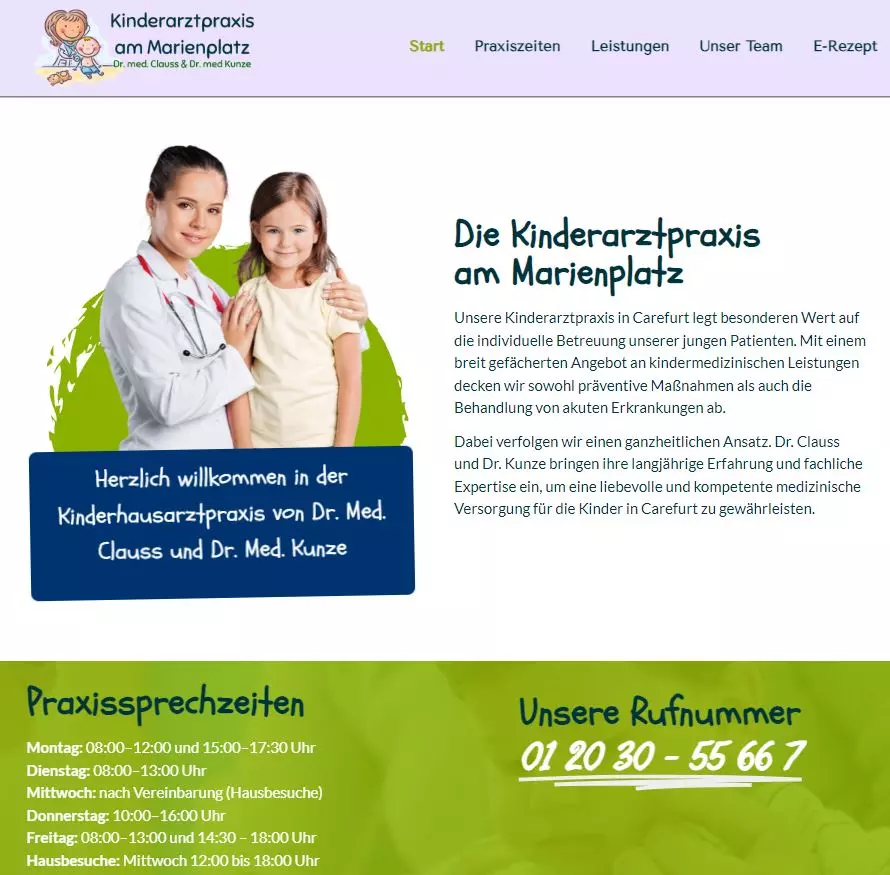 Homepage für Ärzte - Das zweite Beispiel