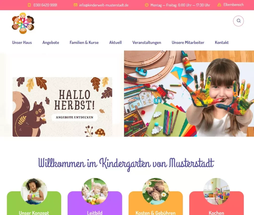 Webdesign für Kindertagesstätten