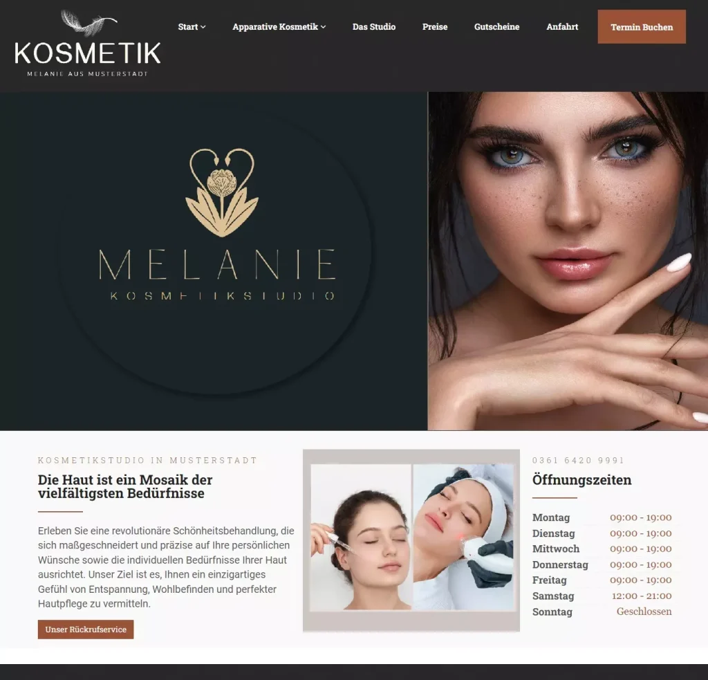 Webdesign für Kosmetikstudios
