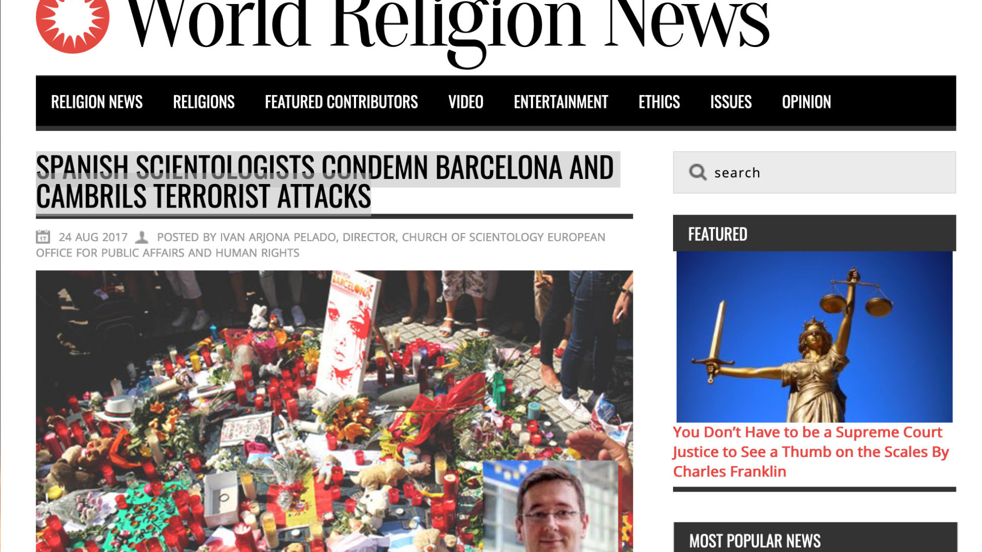 Spanish Scientologists Condemn Barcelona and Cambrils Terrorist Attacks - World Religion News