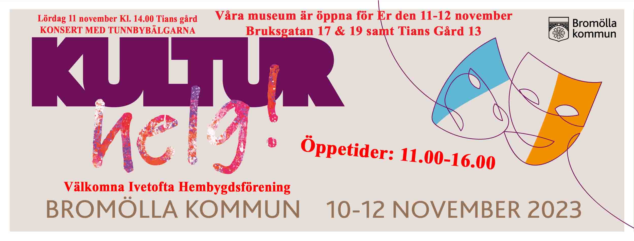 Kulturhelg i Bromölla kommun 10-12 November..