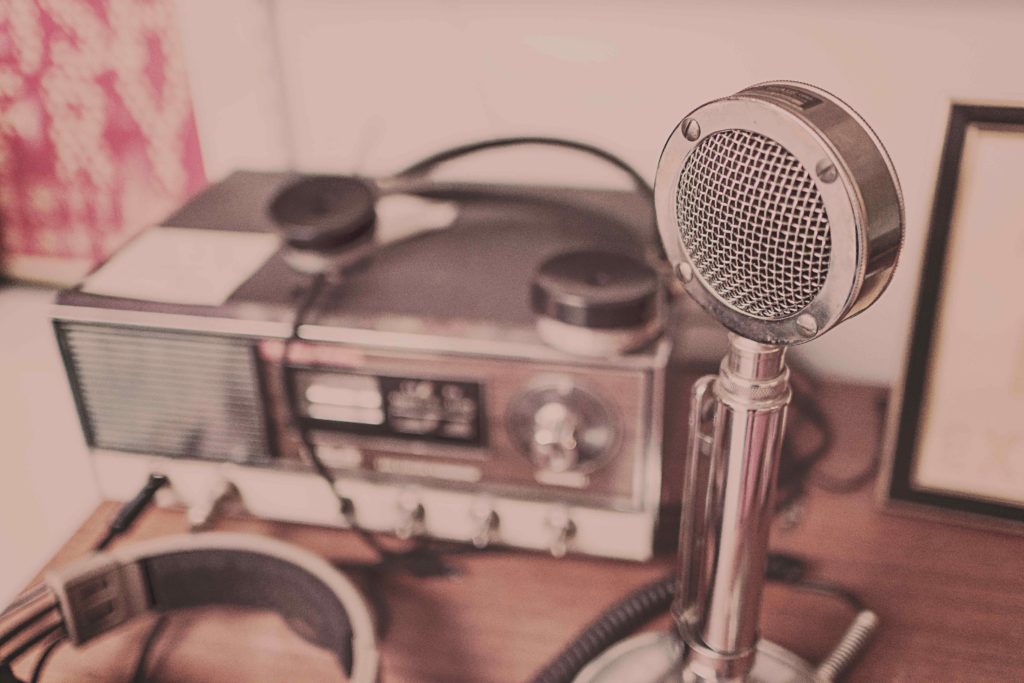 A old fashioned cb radio on a table