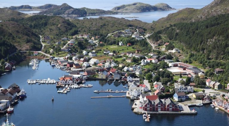 Arial view of the beautiful island of Frøya