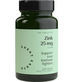 Great Earth Zinc 25mg 100 tablets - Made in Sweden
