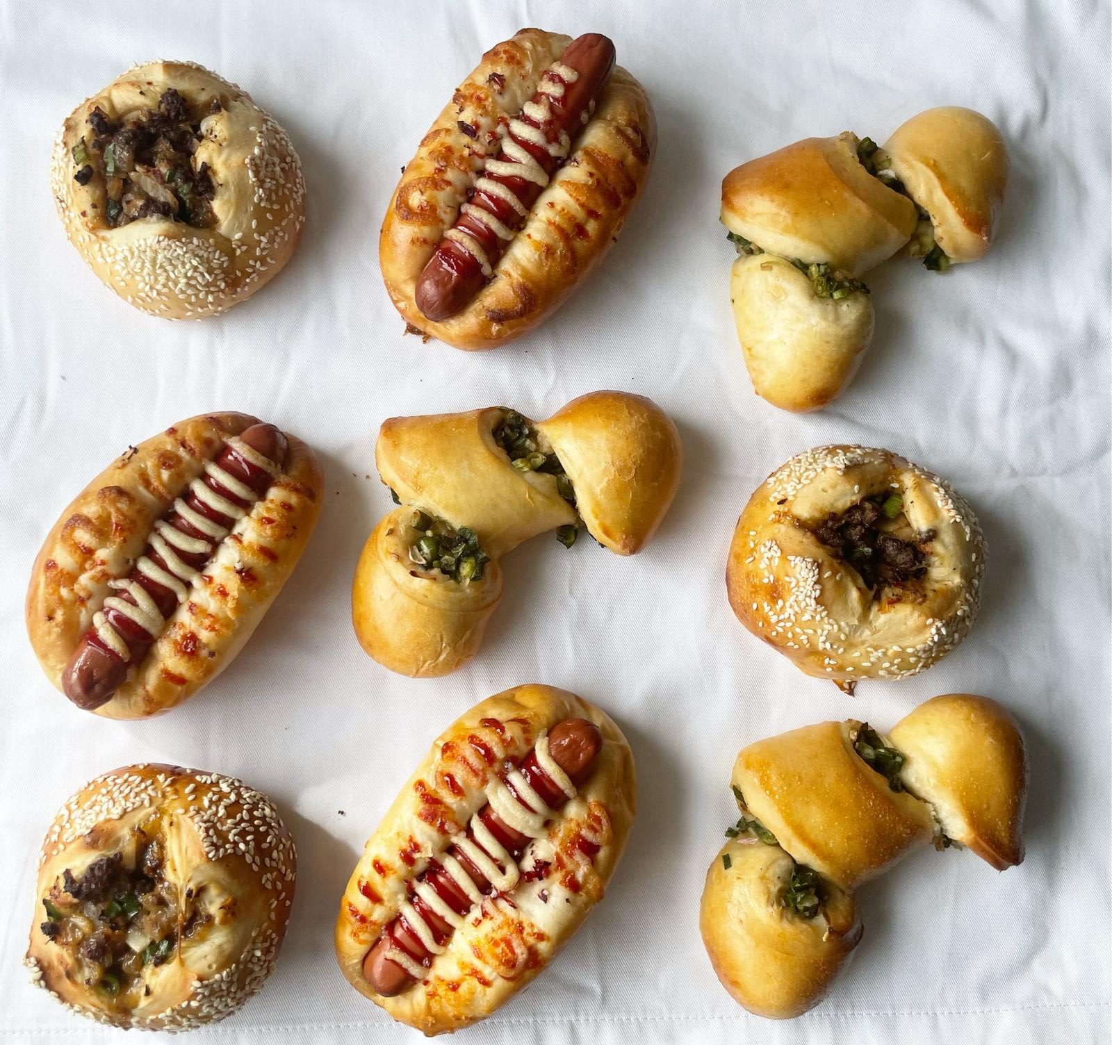 variety of baked breads from new bakery in Amsterdam, Jack&joy