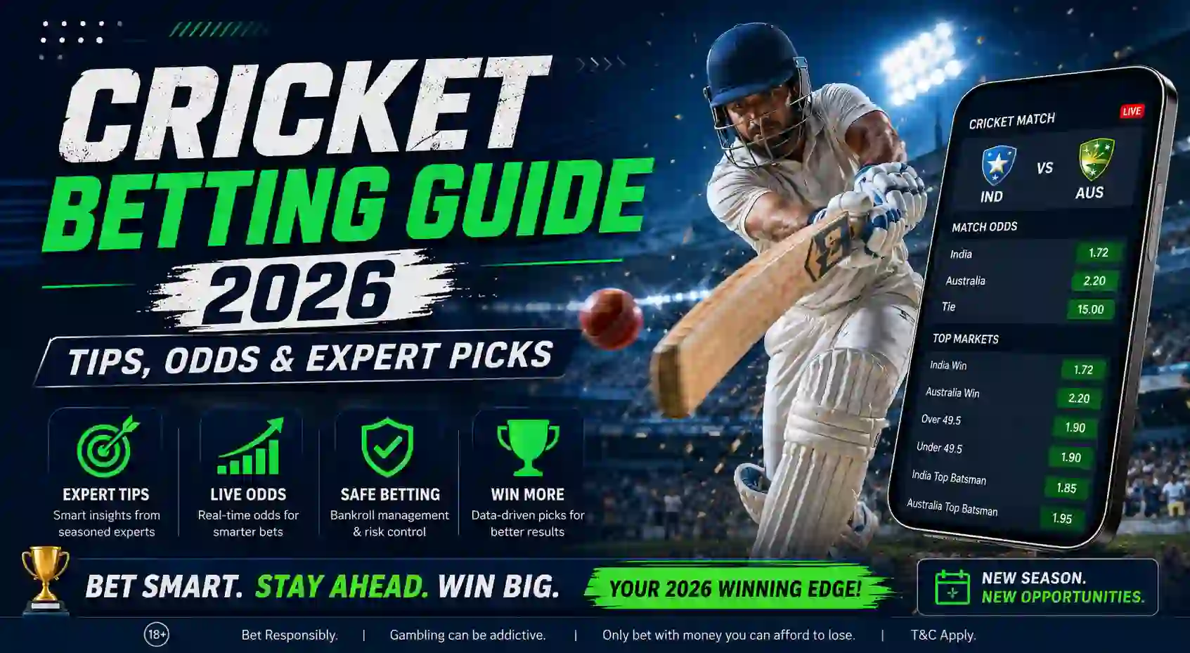 Cricket Betting Guide 2026: Tips, Odds & Expert Picks