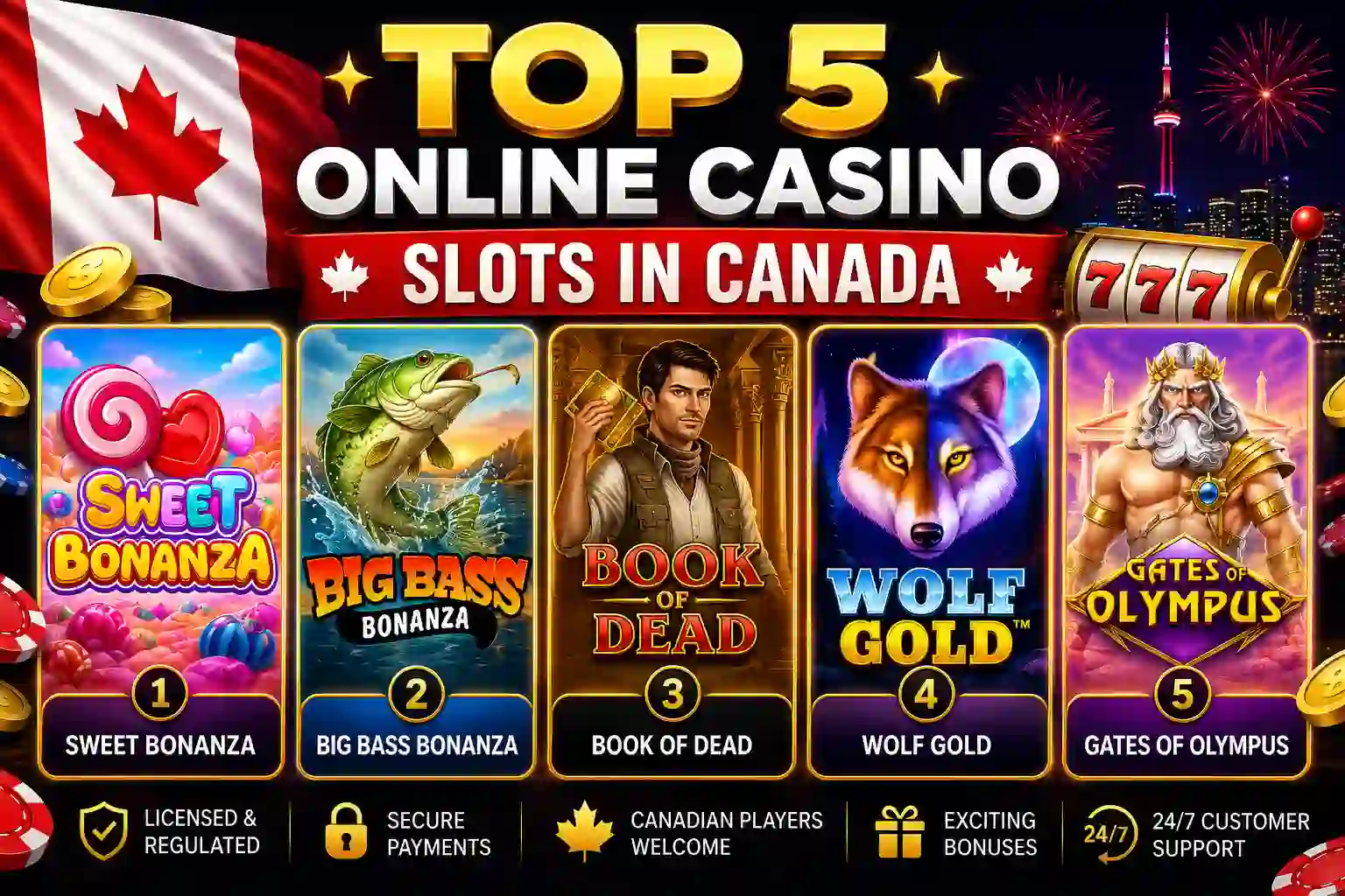 Top 5 Online Casino Slots in Canada