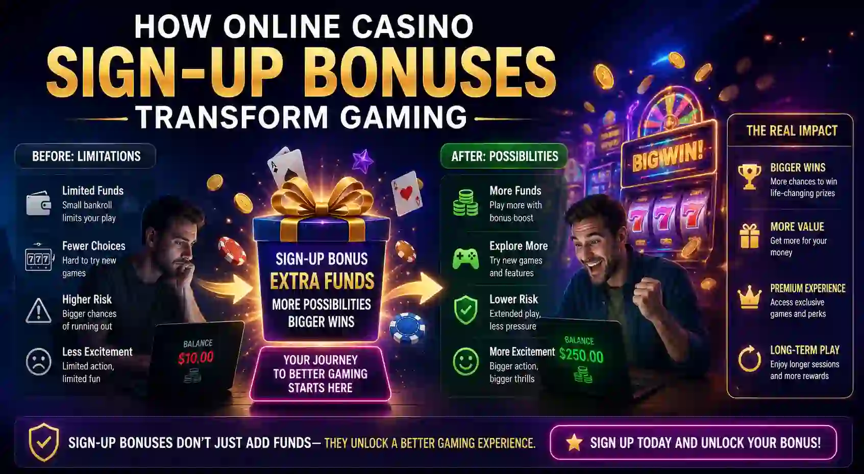 How Online Casino Sign-Up Bonuses Transform Gaming