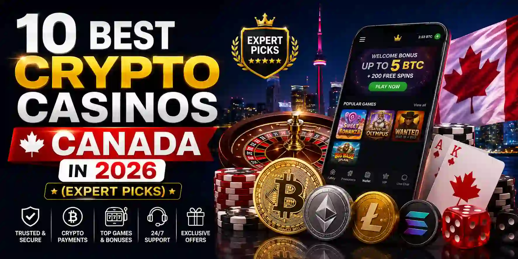 10 Best Crypto Casinos Canada in 2026 (Expert Picks)