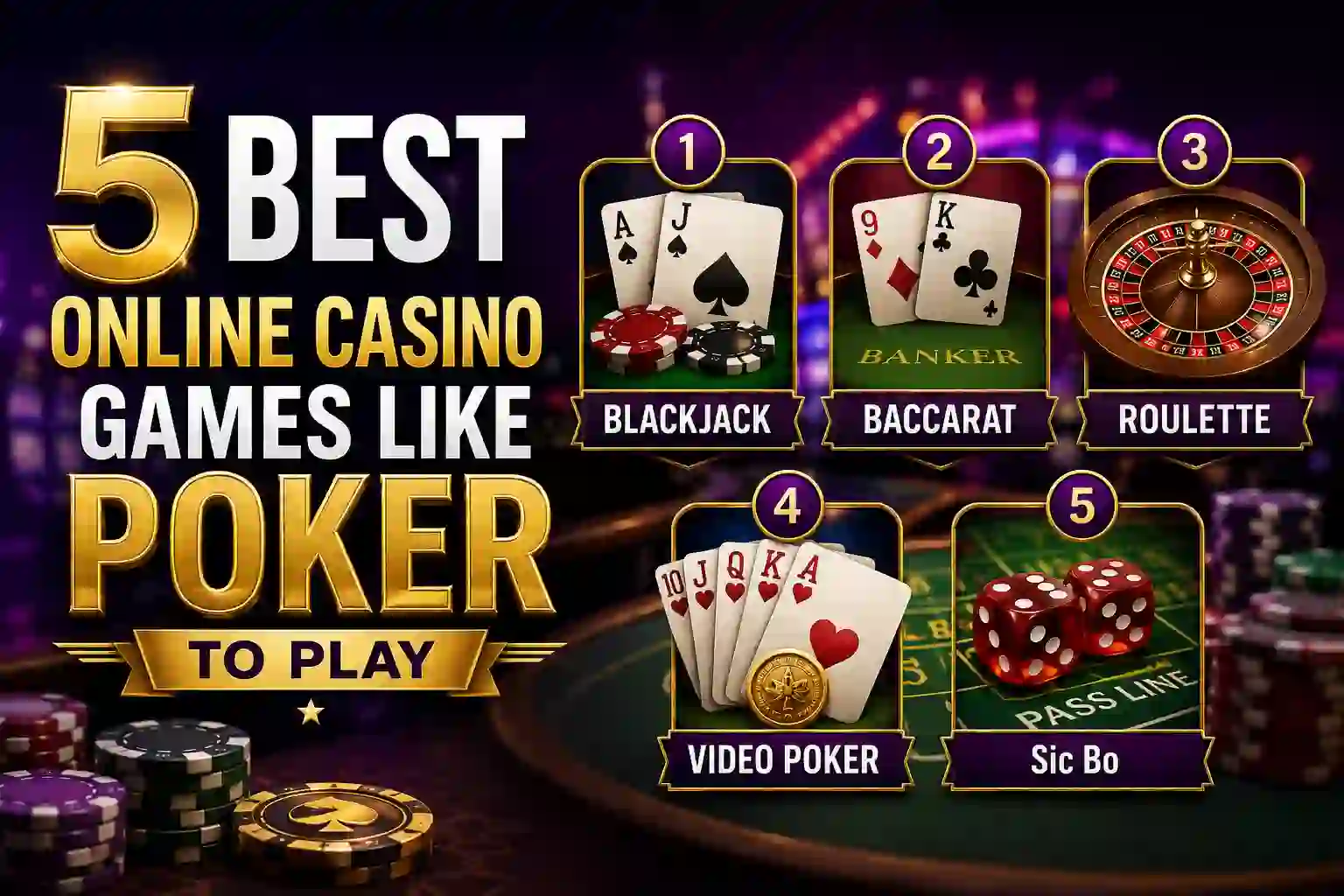 5 Best Online Casino Games Like Poker to Play