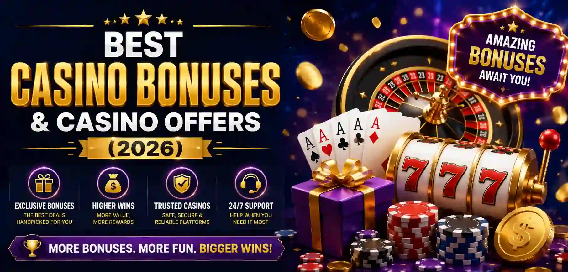 Best Casino Bonuses & Casino Offers (2026)