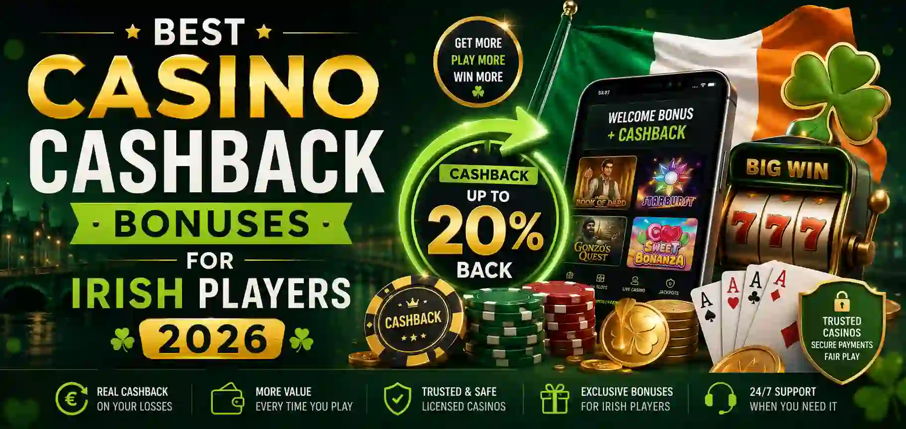 Best Casino Cashback Bonuses for Irish Players 2026