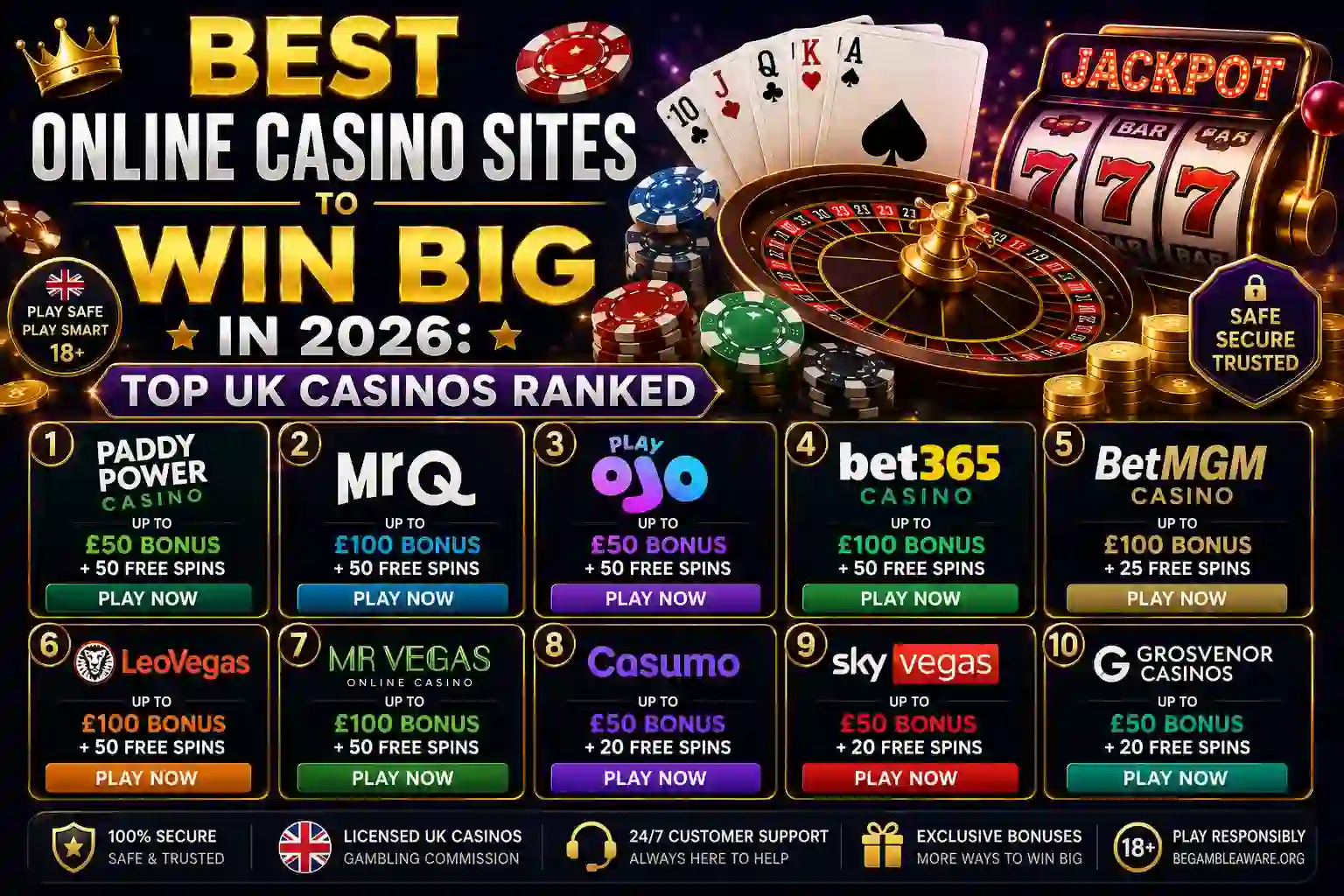 Best Online Casino Sites to Win Big in 2026: Top UK Casinos Ranked