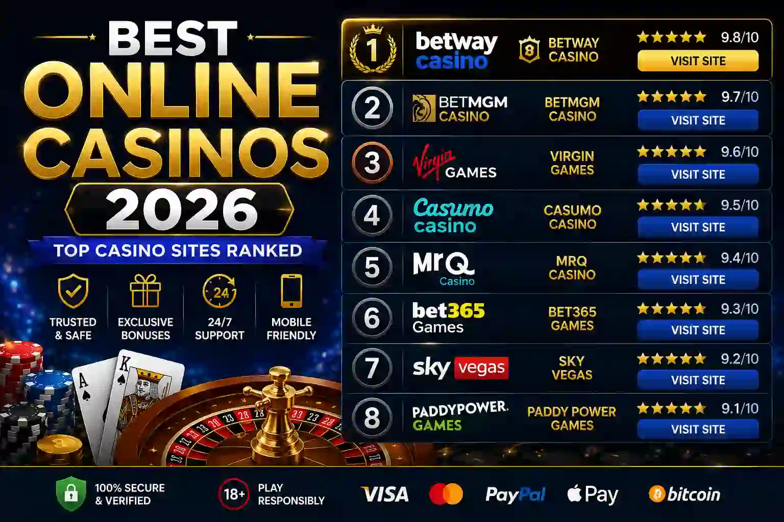 Best Online Casinos 2026 | Top Casino Sites Ranked