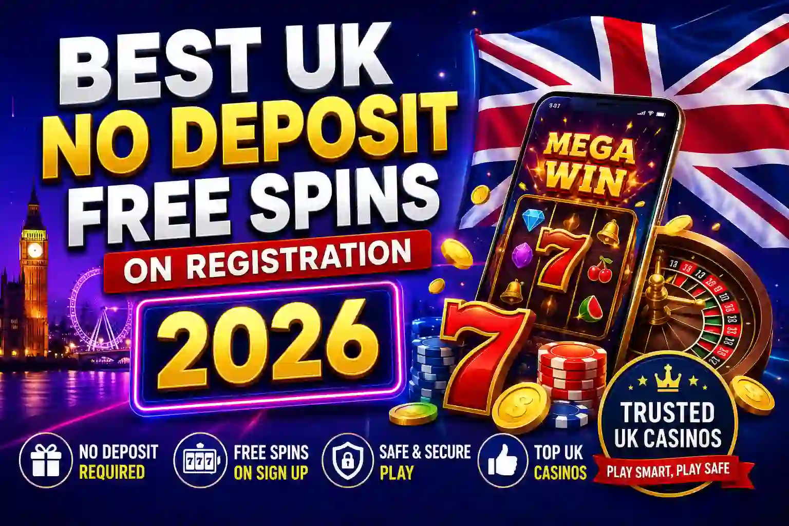 Best UK No Deposit Free Spins on Registration 2026