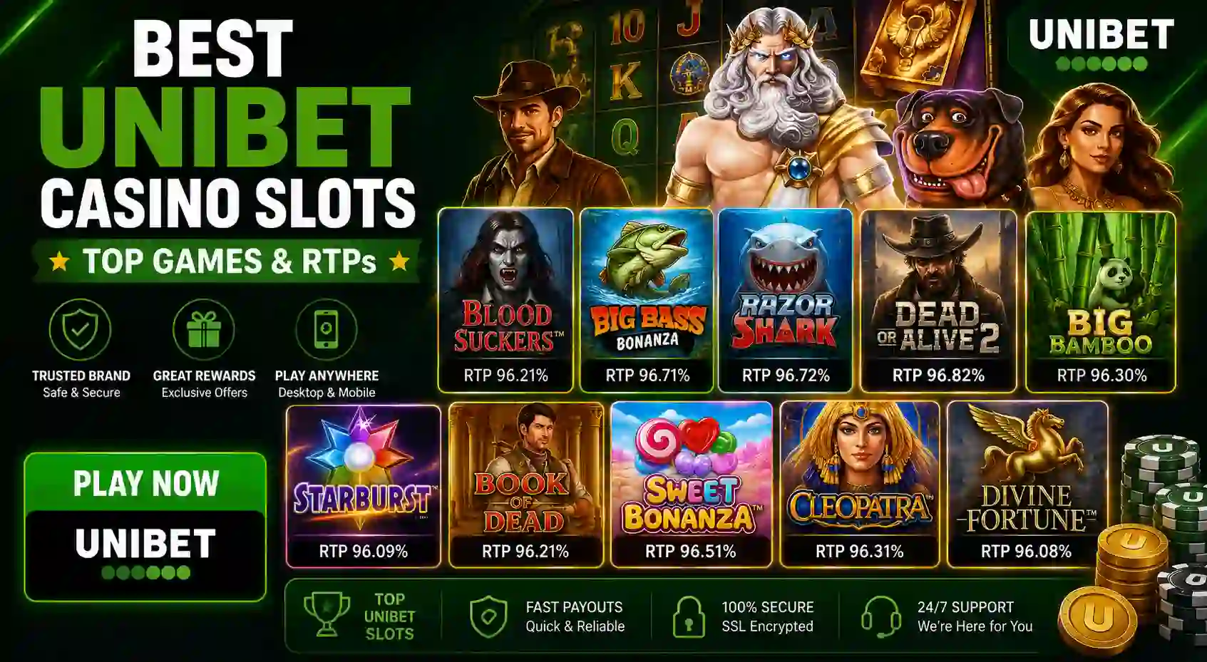 Best Unibet Casino Slots | Top Games & RTPs