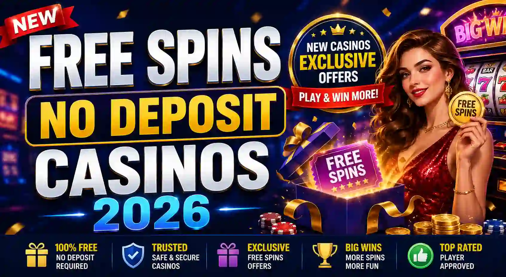New Free Spins No Deposit Casinos 2026 | Best Offers