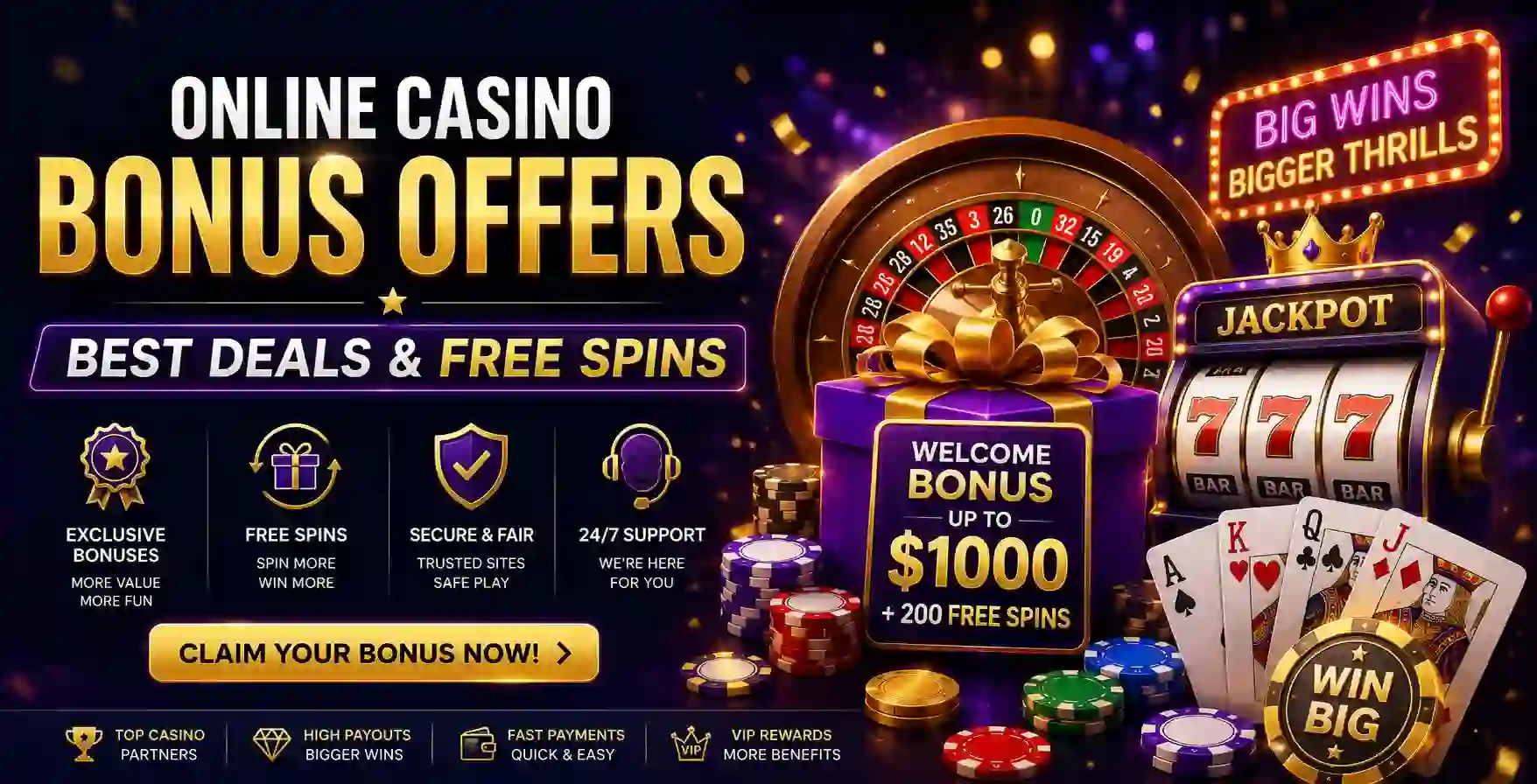 Online Casino Bonus Offers | Best Deals & Free Spins