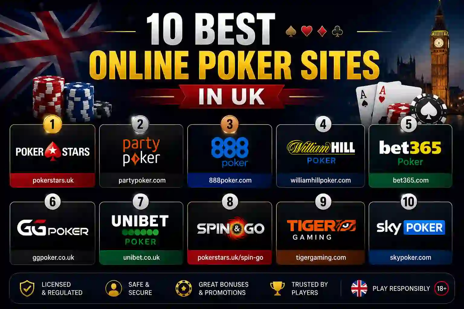 The 10 Best Online Poker Sites in the UK