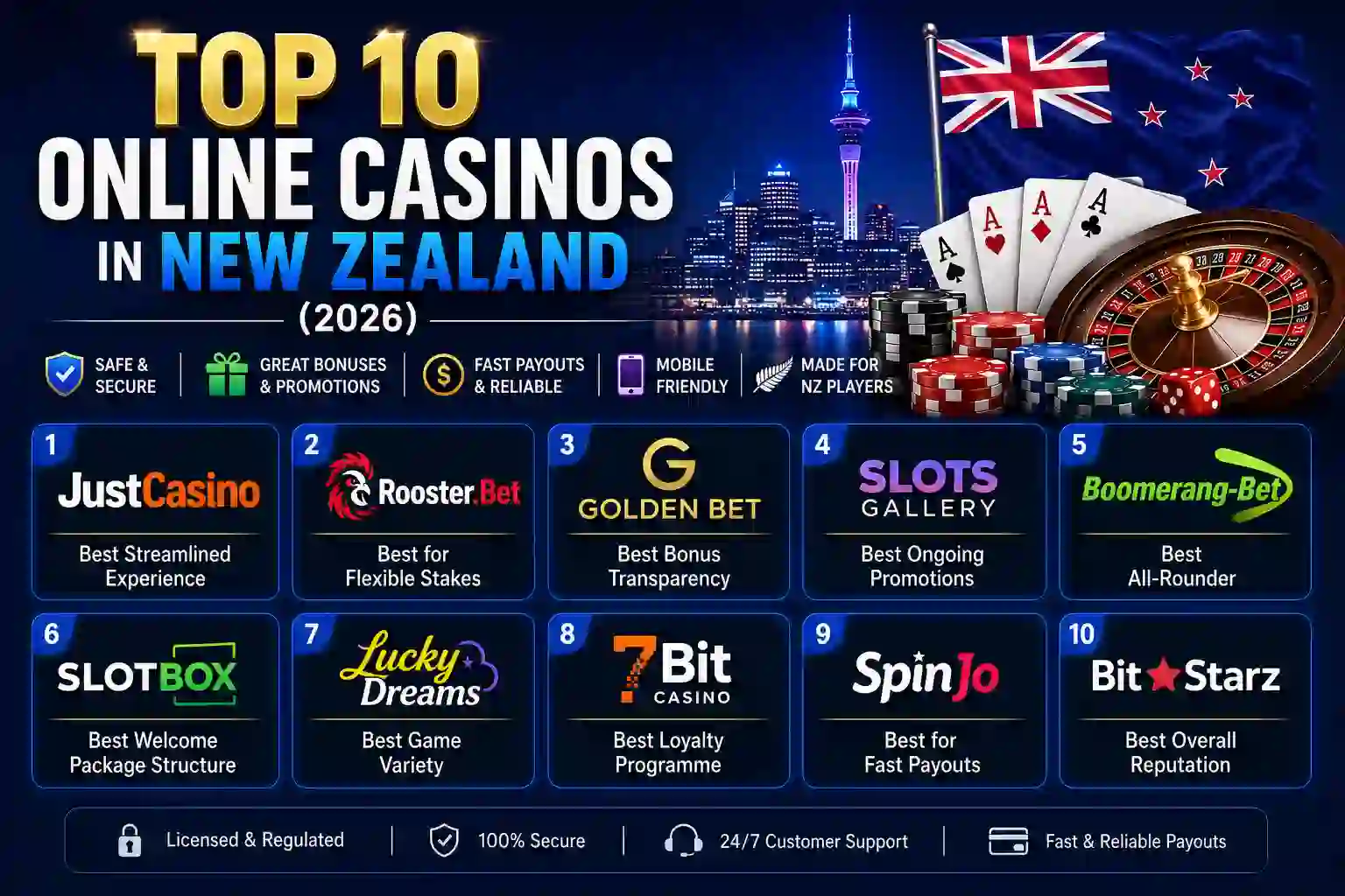 Top 10 Online Casinos in New Zealand (2026)