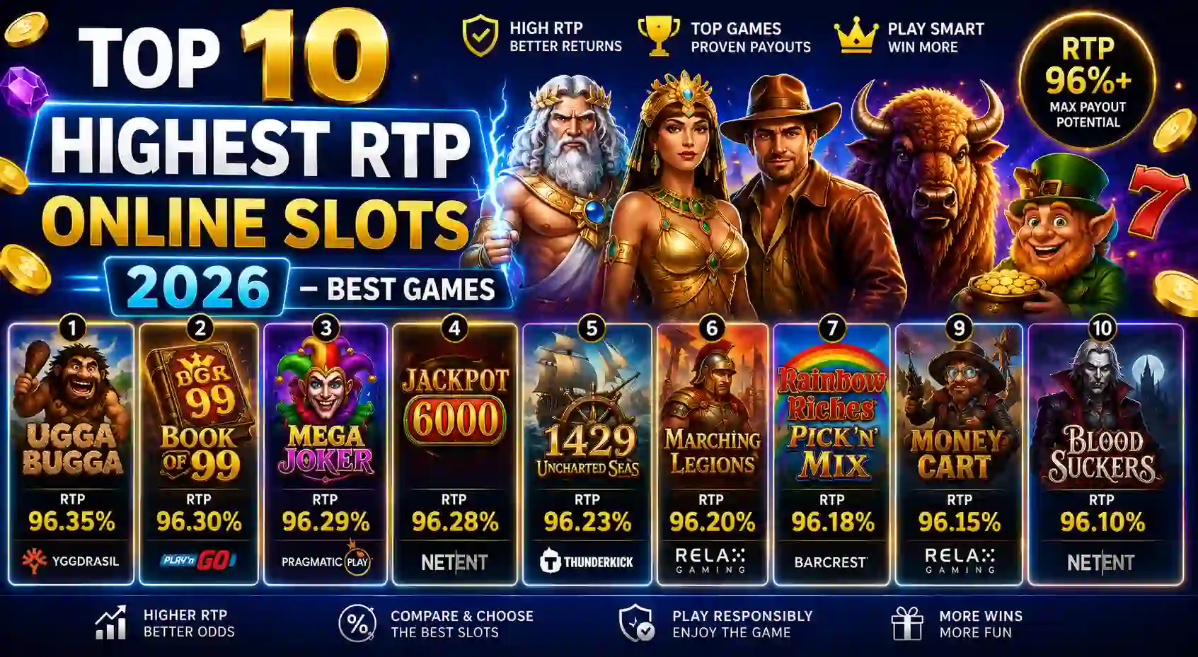 Top 10 Highest RTP Online Slots 2026 – Best Games