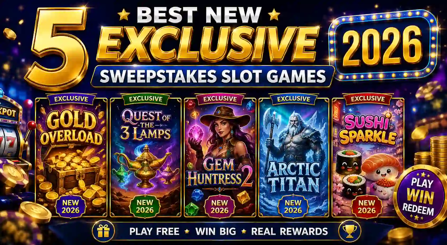 5 Best New Exclusive Sweepstakes Slot Games 2026