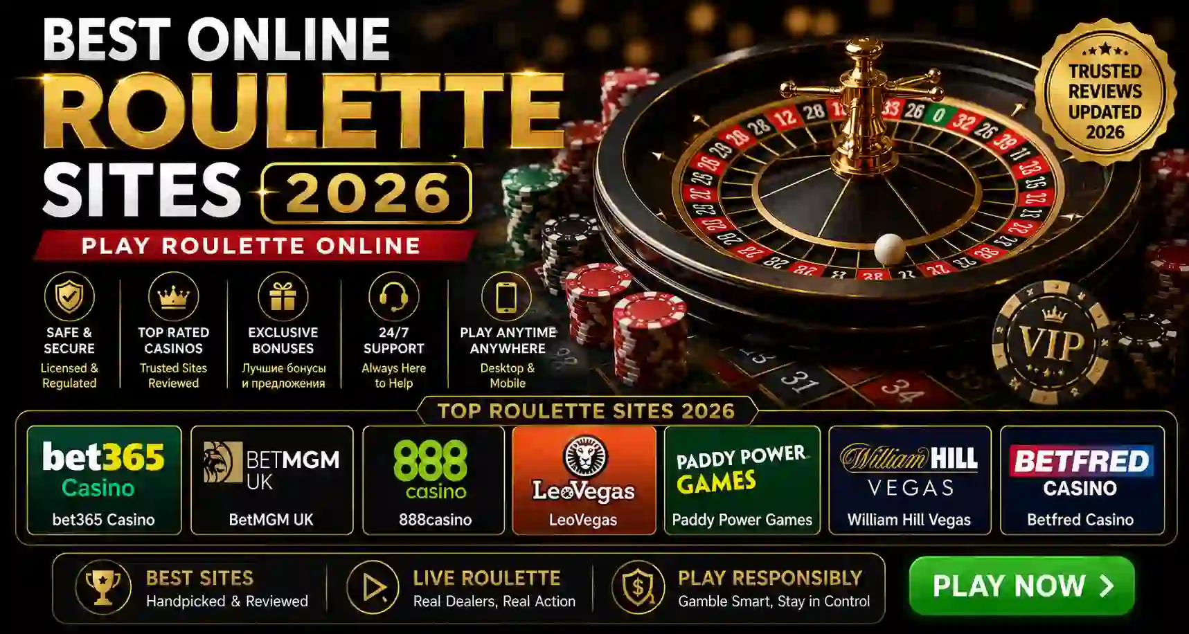 Best Online Roulette Sites 2026 – Play Roulette Online