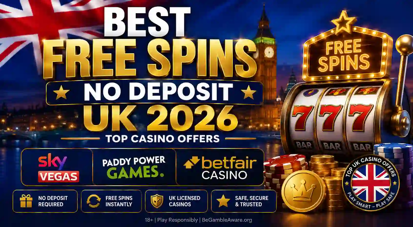 Best Free Spins No Deposit UK 2026 – Top Casino Offers