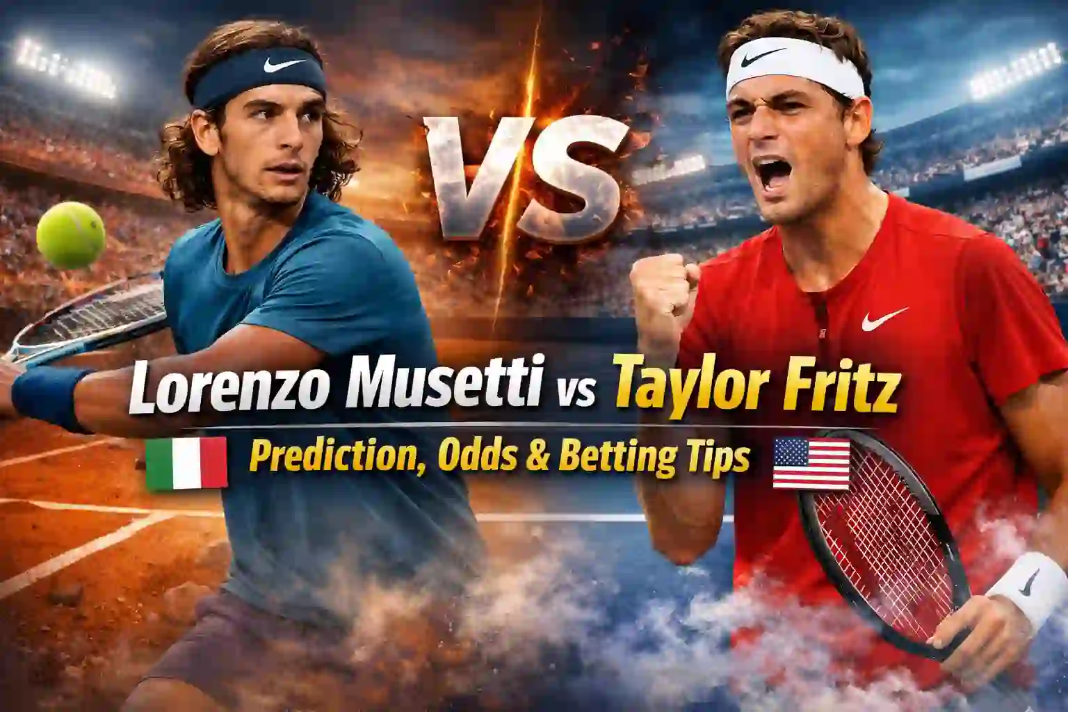 Lorenzo Musetti vs Taylor Fritz Prediction, Odds & Betting Tips