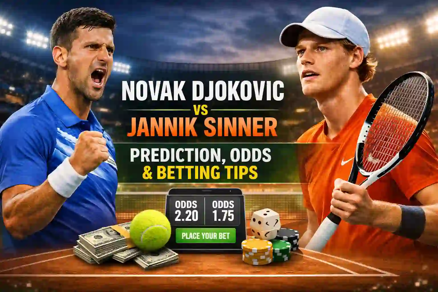 Novak Djokovic vs Jannik Sinner Prediction, Odds & Betting Tips