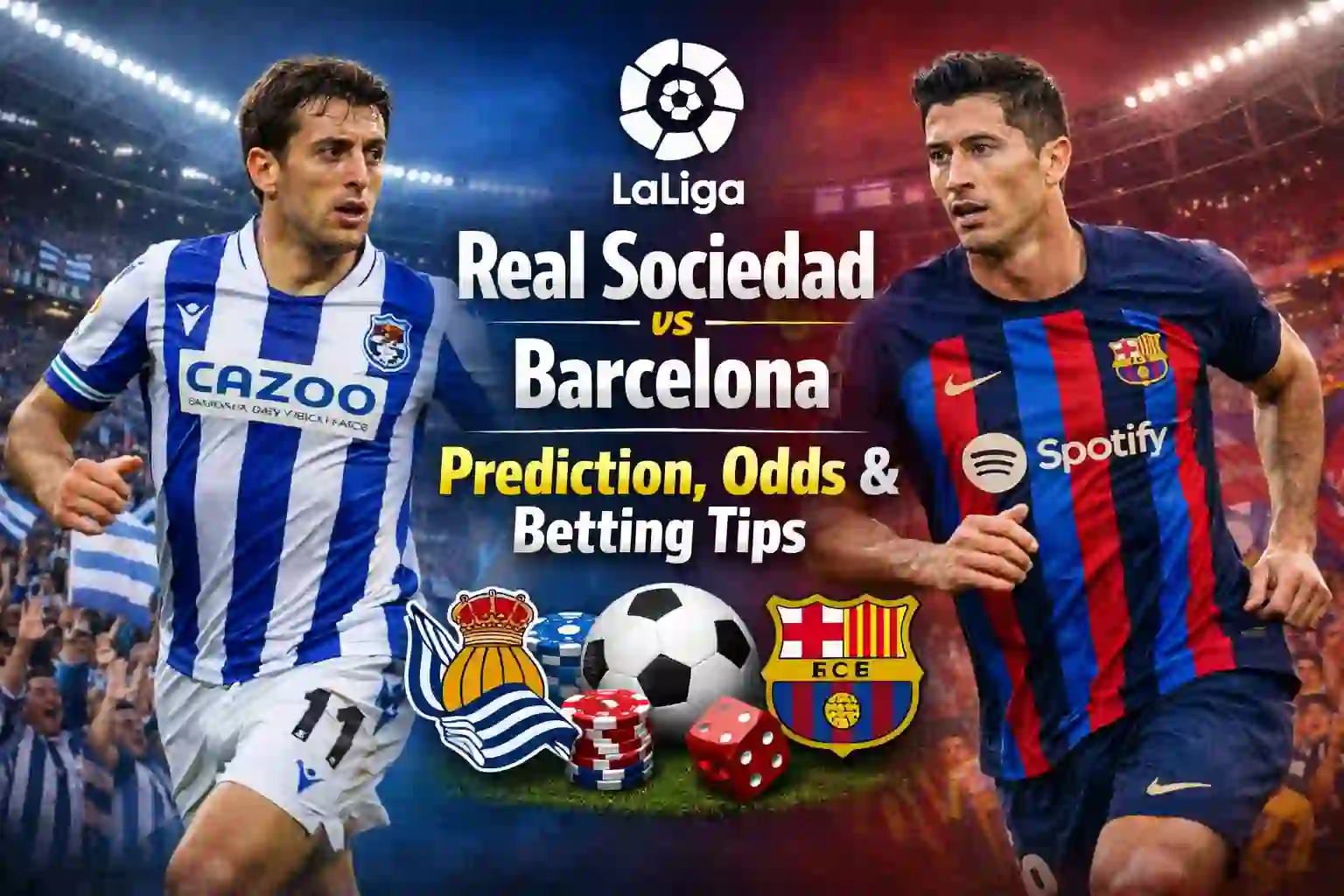 Real Sociedad vs Barcelona prediction, Odds & Betting Tips