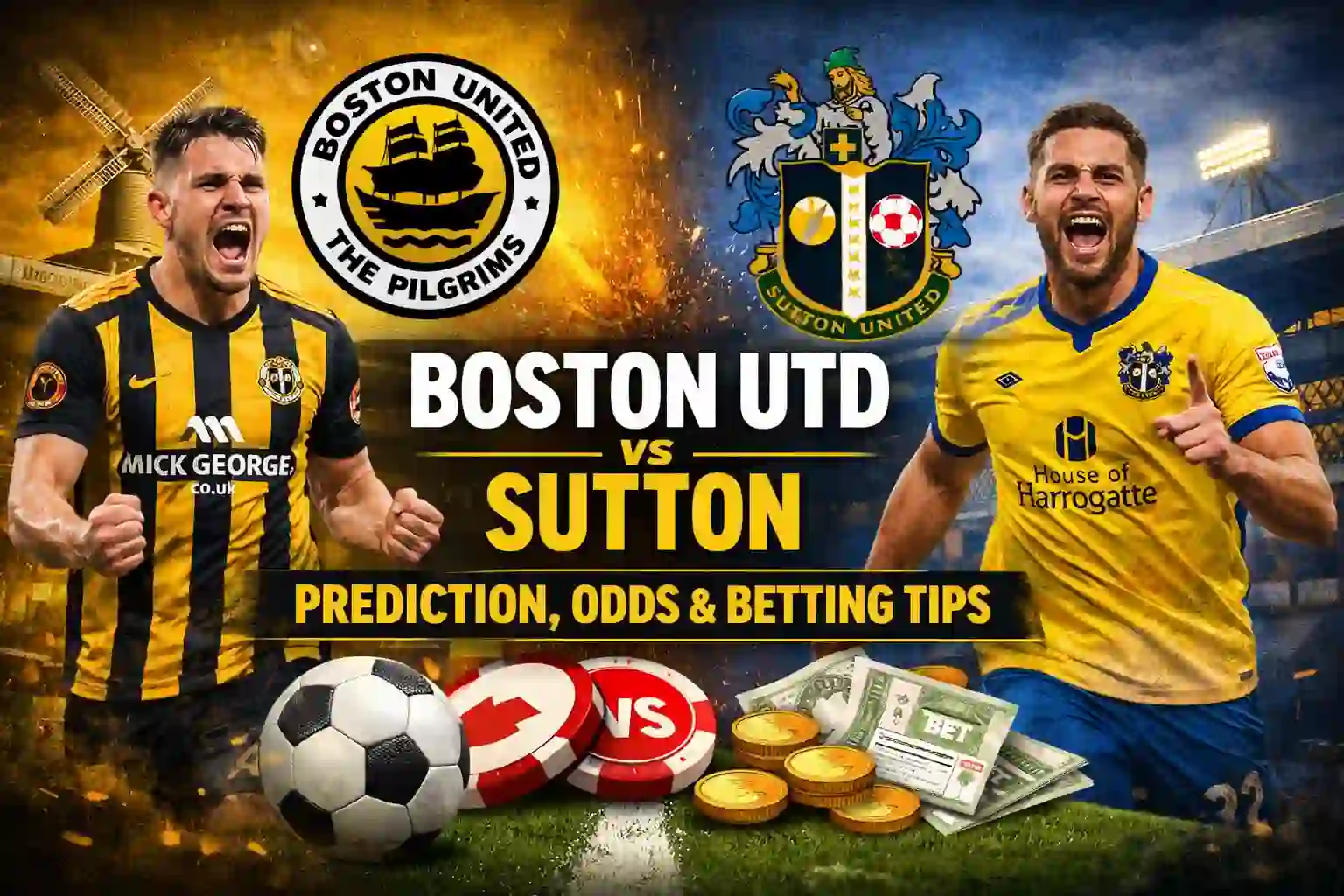 Boston Utd vs Sutton Prediction, Odds & Betting Tips