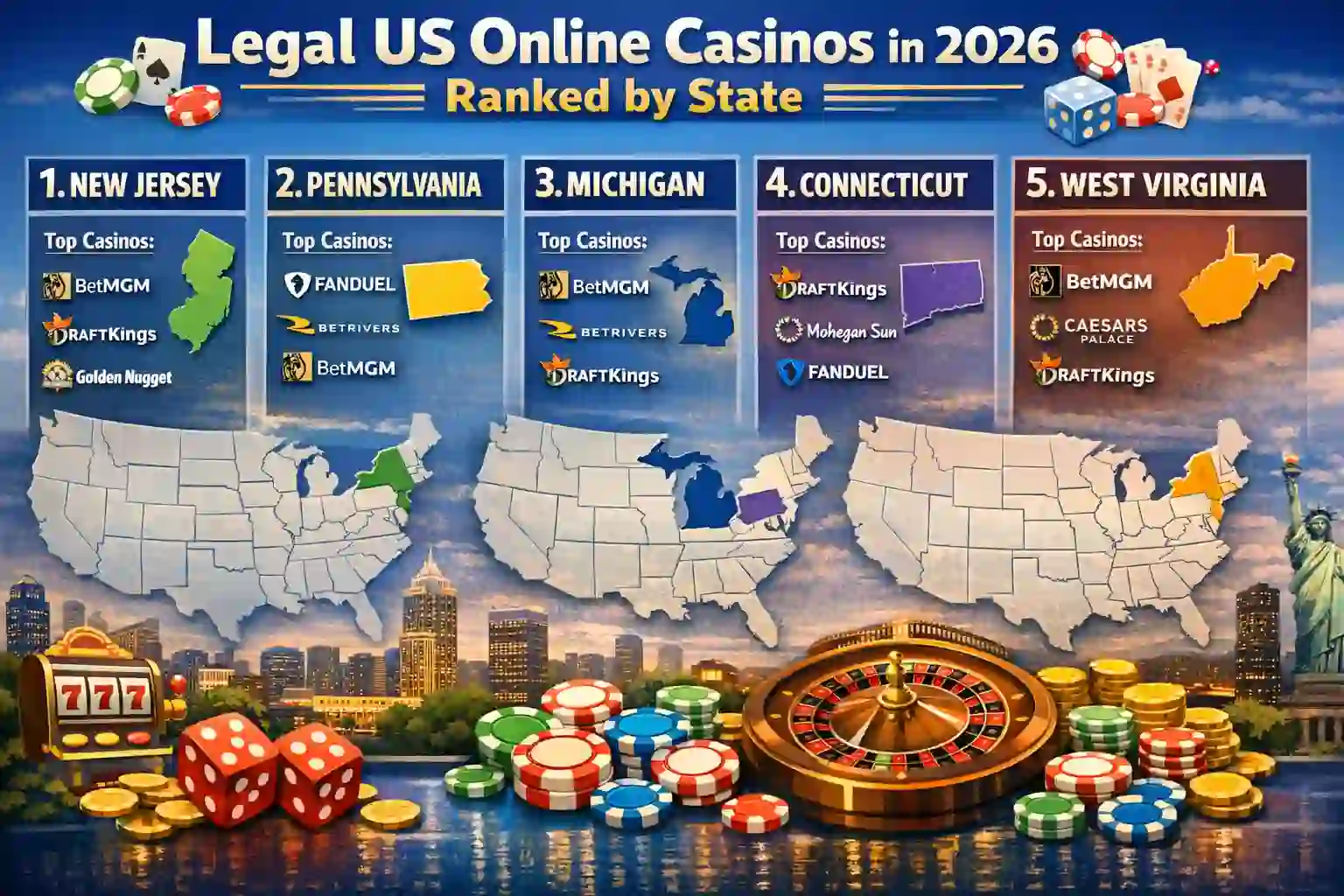 Legal US Online Casinos in 2026 Ranked by State