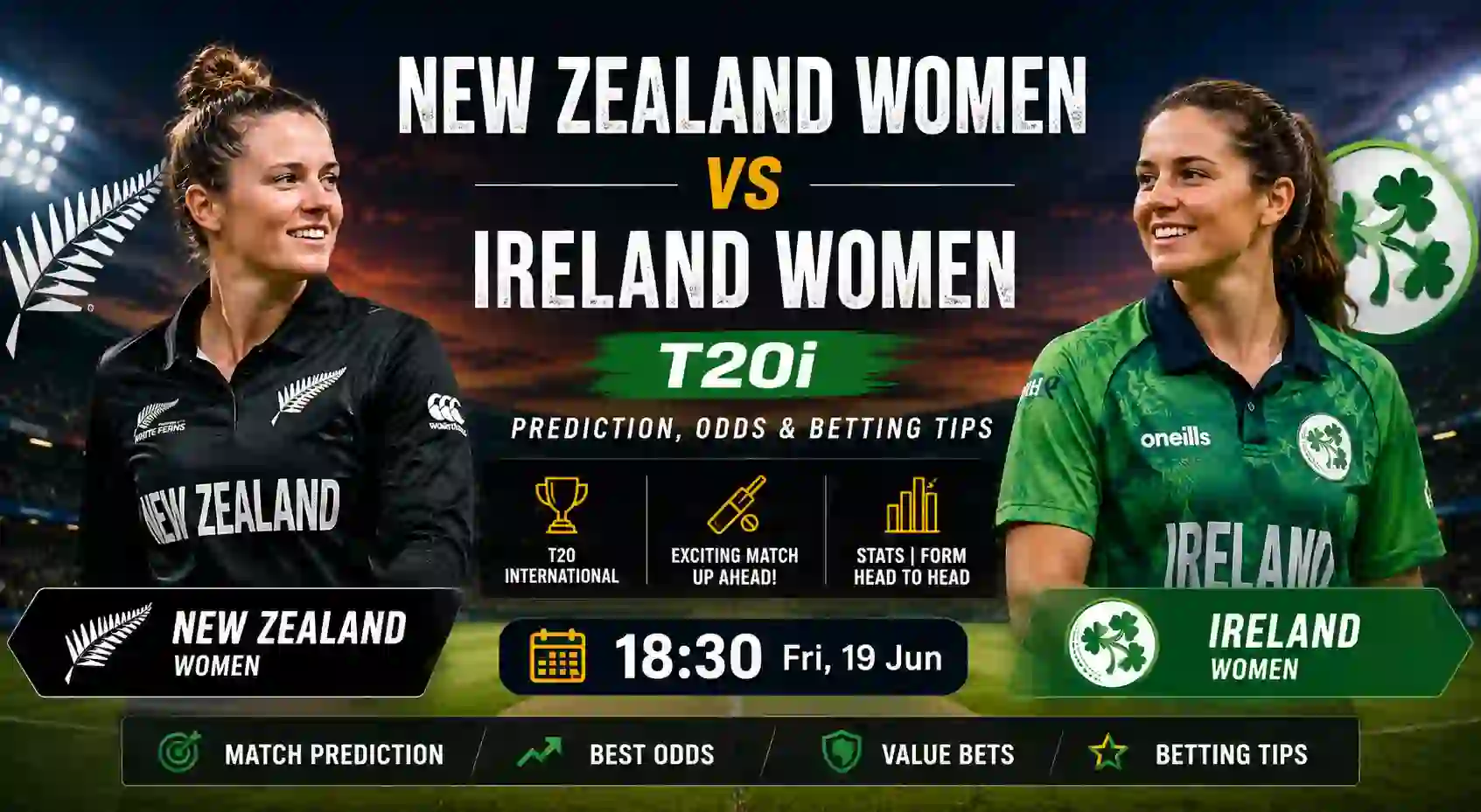 New Zealand Women vs Ireland Women T20i Prediction, Odds & Betting Tips