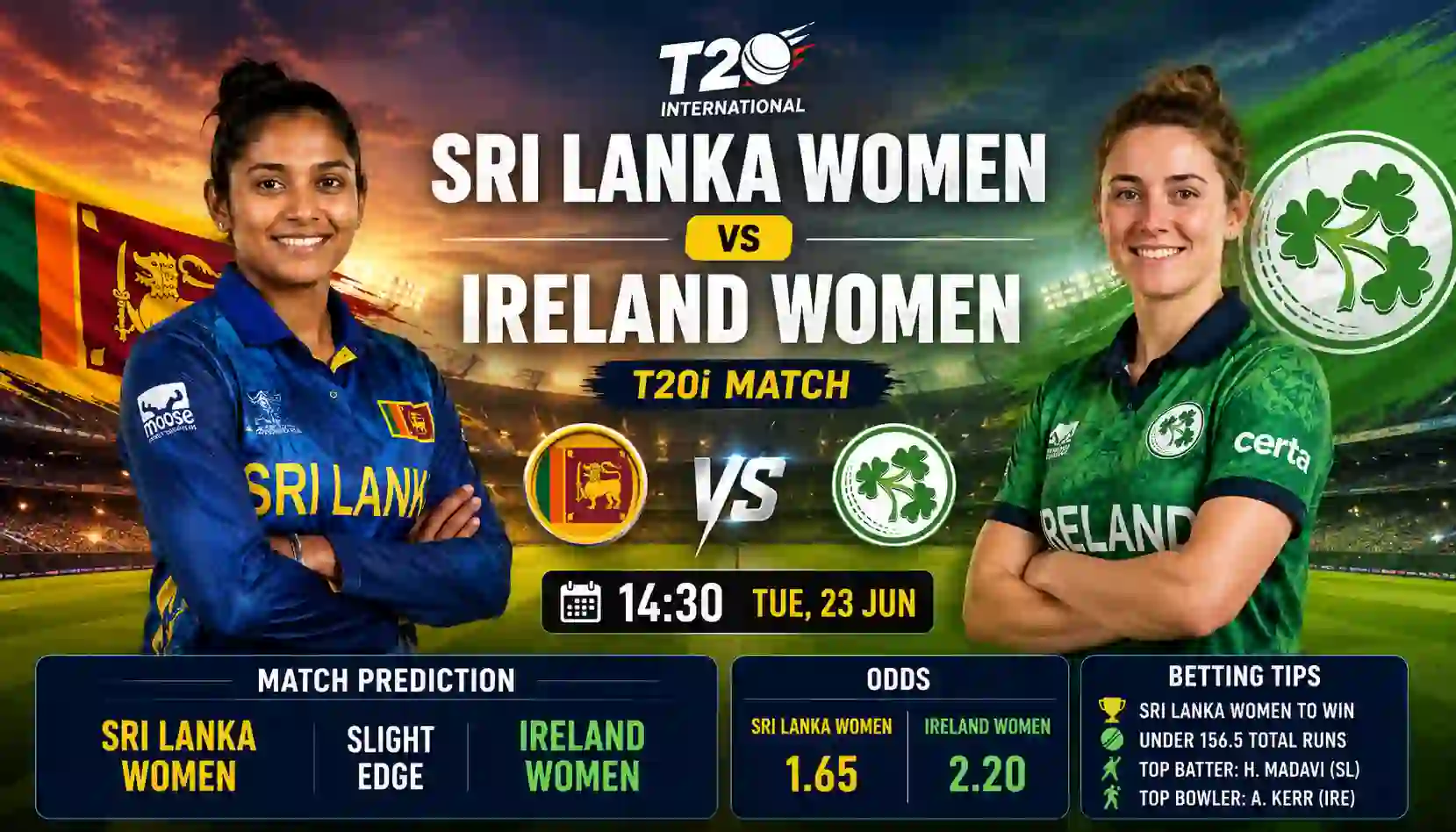 Sri Lanka Women vs Ireland Women T20I Match Prediction, Odds & Betting Tips