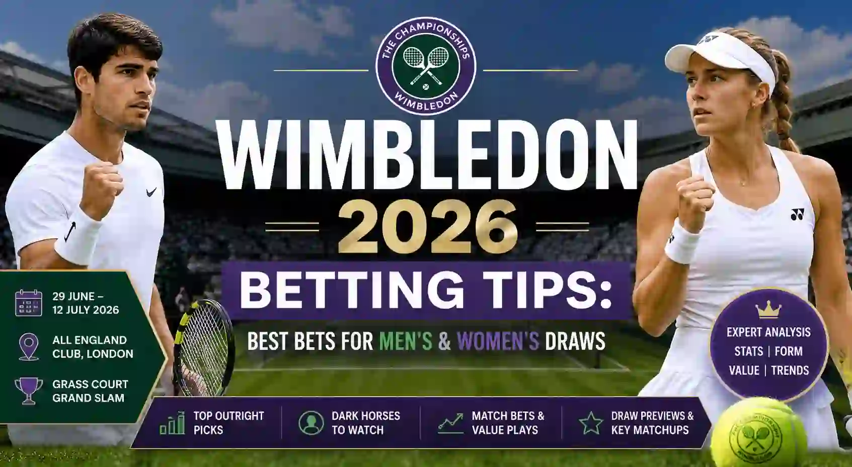 Wimbledon 2026 Betting Tips: Best Bets for Men's & Women's Draws