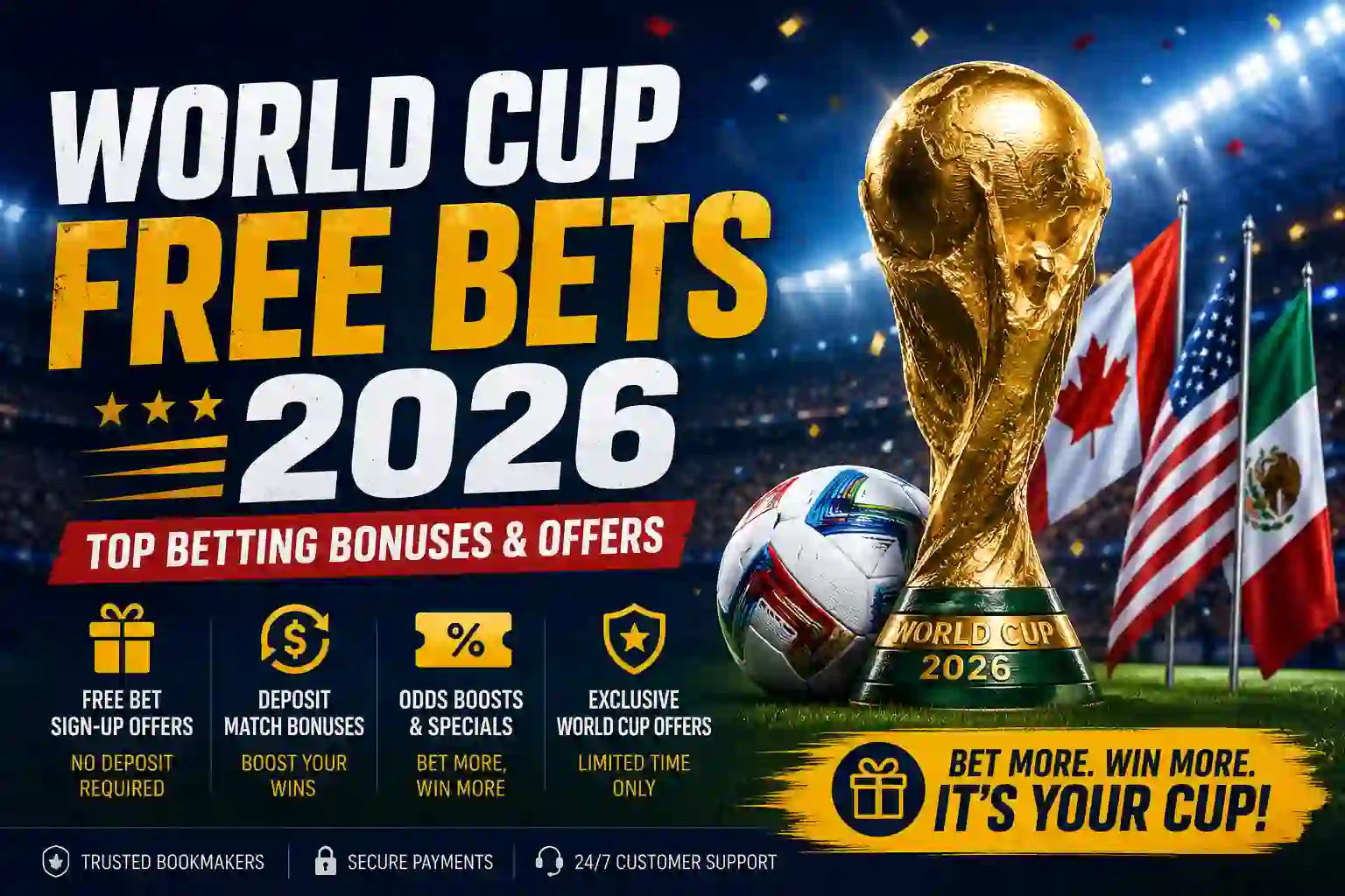 World Cup Free Bets 2026: Top Betting Bonuses & Offers