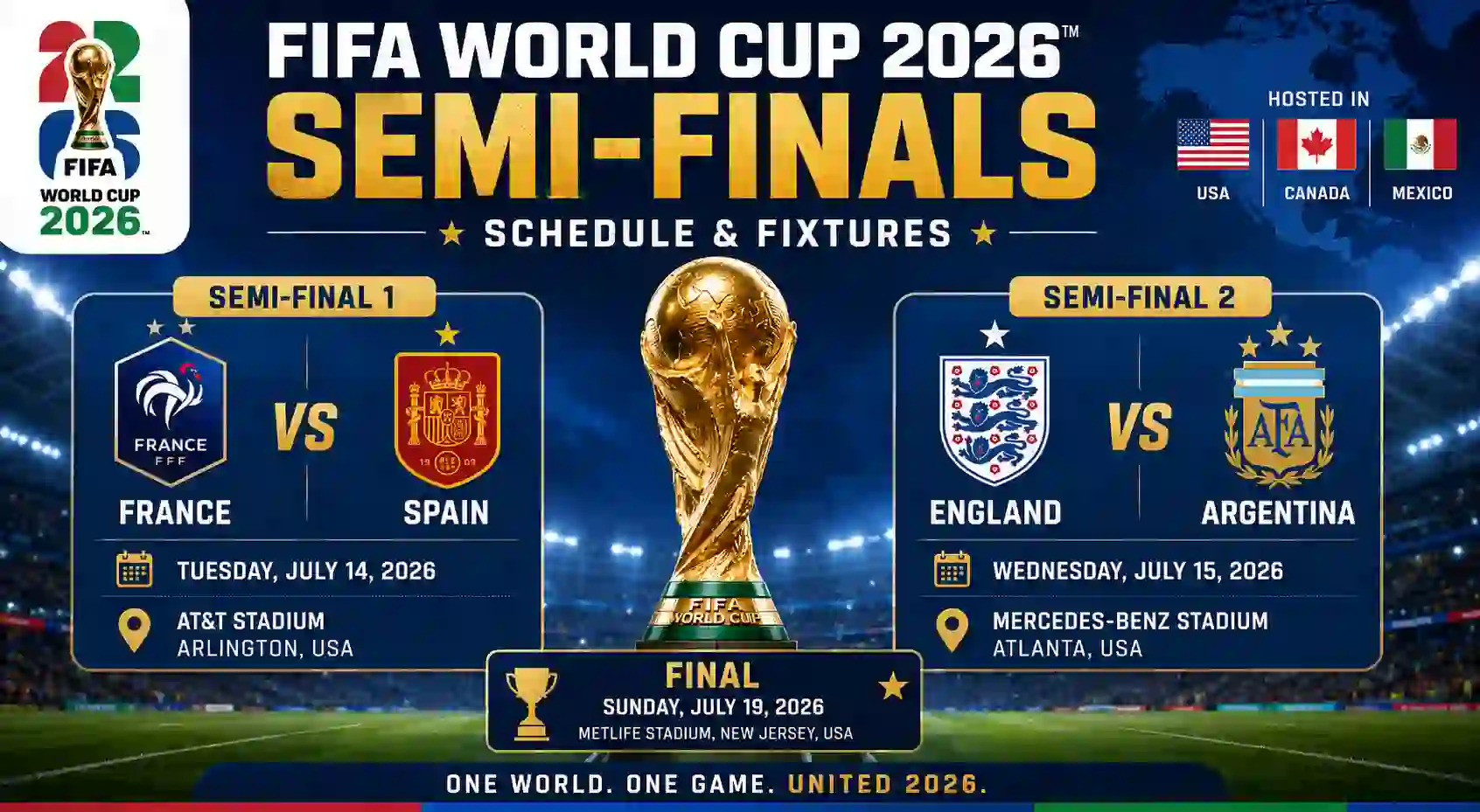 FIFA World Cup 2026: Semi-finals Schedule & Fixtures