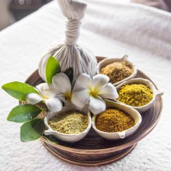 Herbal ball hot compress massage