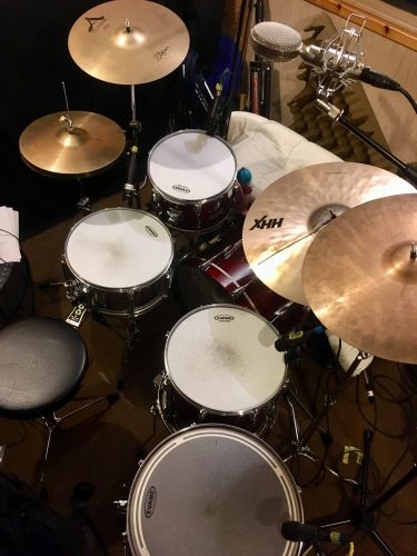 Drum kit behind