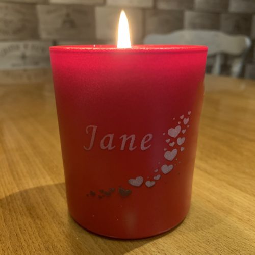 Love Hearts Valentine Candle