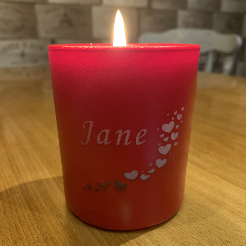 Love Hearts Valentine Candle