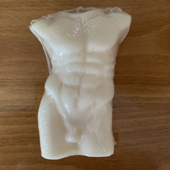 Cream Male Torso candle