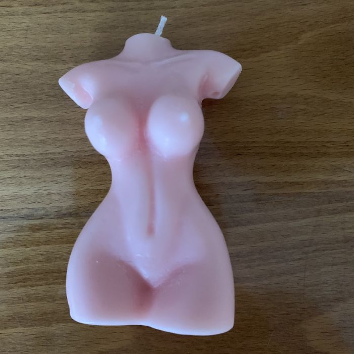 Female Torso candle in pink