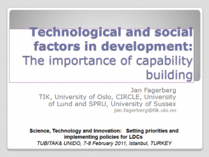 Technological and Social Factors in Development