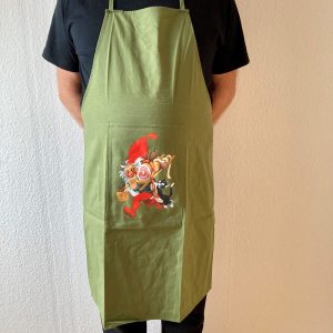 Juleforklæde grønt med slagter nissen